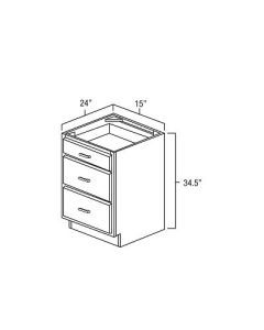 Hickory Shaker 15" Drawer Base Cabinet For Kitchen