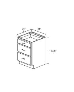Hickory Shaker 24" Drawer Base Cabinet For Kitchen