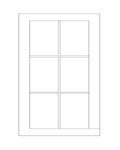 White Shaker 36" Single Glass Diagonal Mullion Door For Kitchen