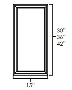 White Shaker 30" Single Plain Glass Door For Kitchen