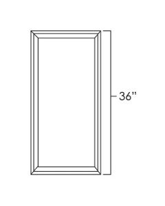 White Shaker 36" Single Plain Glass Door For Kitchen