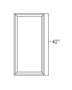 White Shaker 42" Single Plain Glass Door For Kitchen