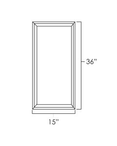 White Shaker 15" x 36" Single Plain Glass Doors For Kitchen