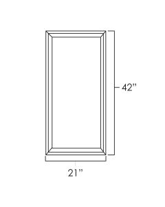 White Shaker 21" x 42" Single Plain Glass Doors For Kitchen
