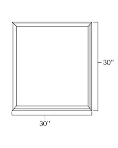 White Shaker 30x30" Double Plain Glass Doors For Kitchen