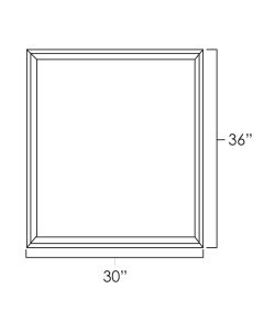 White Shaker 30" x 36" Double Plain Glass Doors For Kitchen