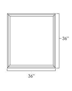 White Shaker 36" x 36" Double Plain Glass Doors For Kitchen