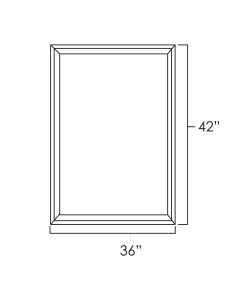 White Shaker 36" x 42" Double Plain Glass Doors For Kitchen